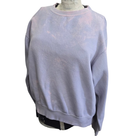 Brandy Melville J. Galt Bleach Dye Crewneck Sweatshirt Pullover Sm ONZ Lavender - Picture 1 of 8